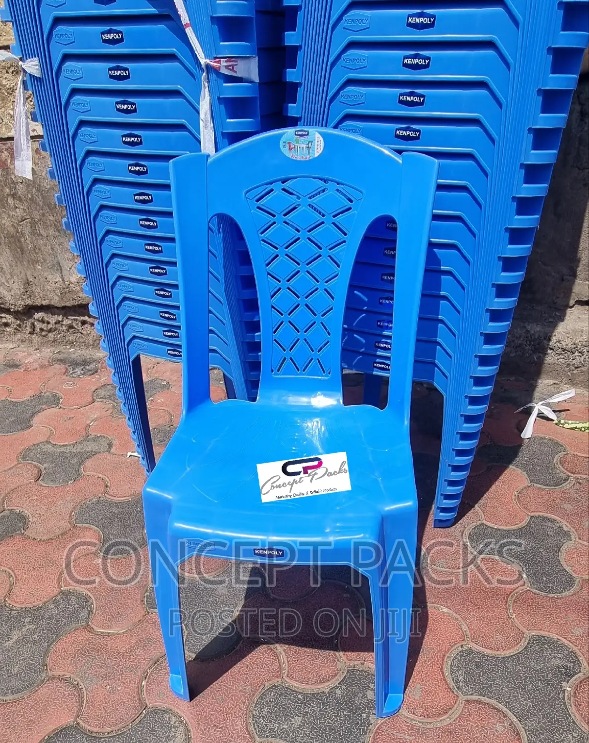 Kenpoly Blue Armless Event Chairs