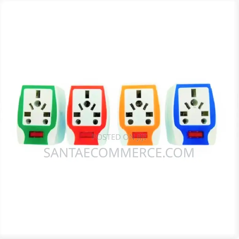 Fused Socket Colored Multiplug Travel Adaptor