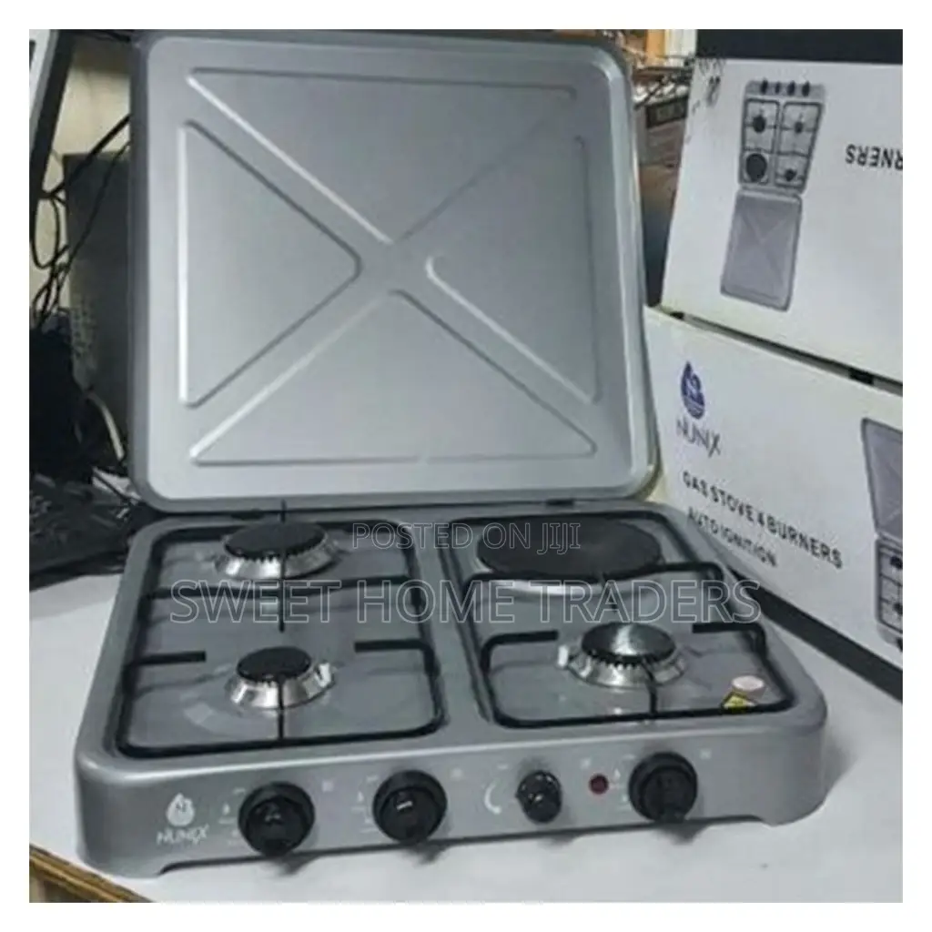 Nunix Table Top Cooker 3 Gas + 1 Electric Burner
