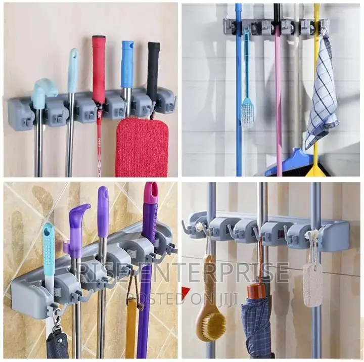 Wall Mounted Holder Tidy Organizer With 5 Position 6 Hooks