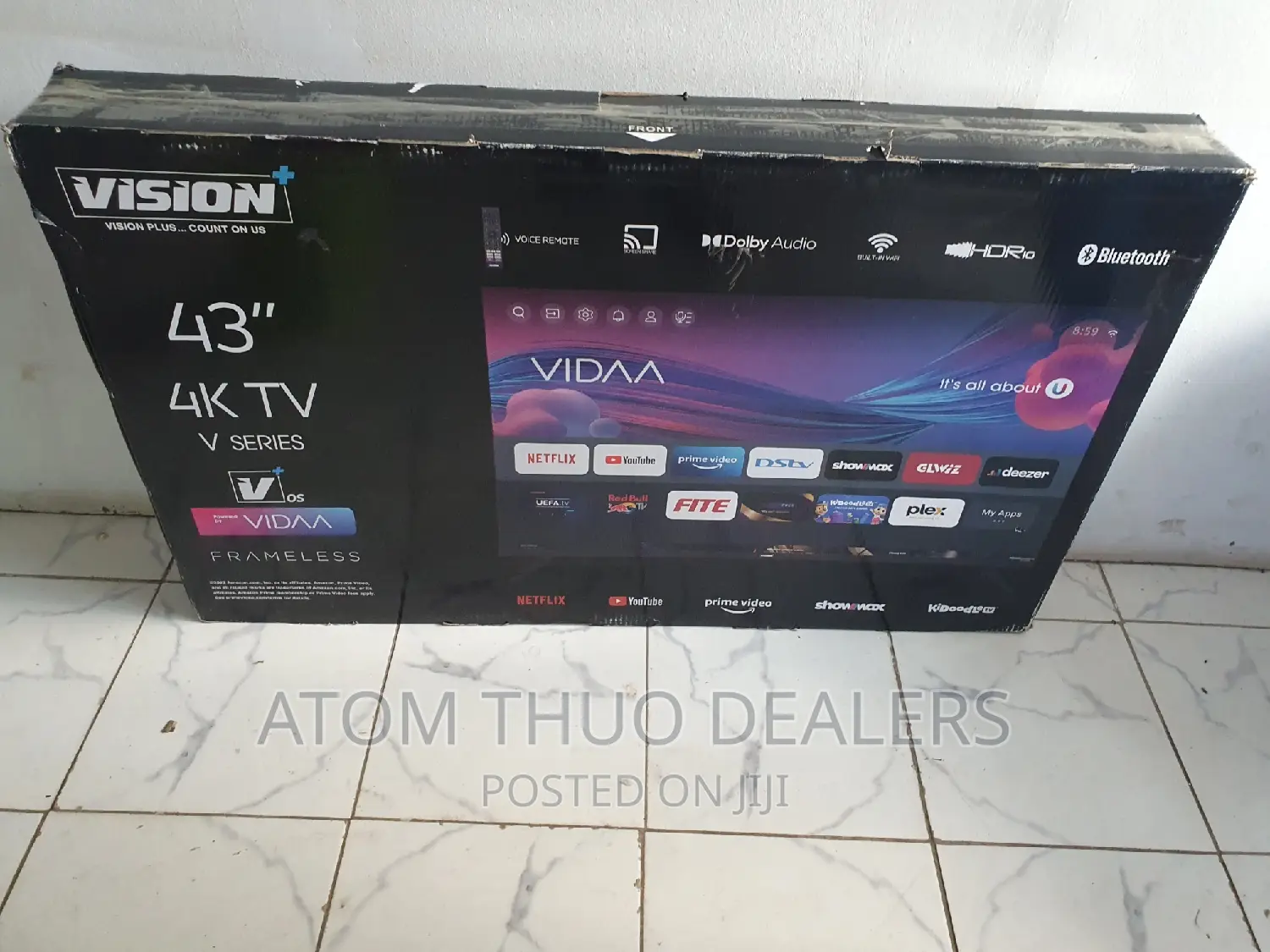 Vision Plus 43" Inches Uhd Frameless Smart TV + Bluetooth