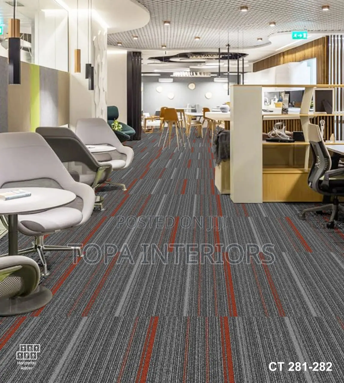 Sound Dampening Elegant Office Floor Tile Carpets