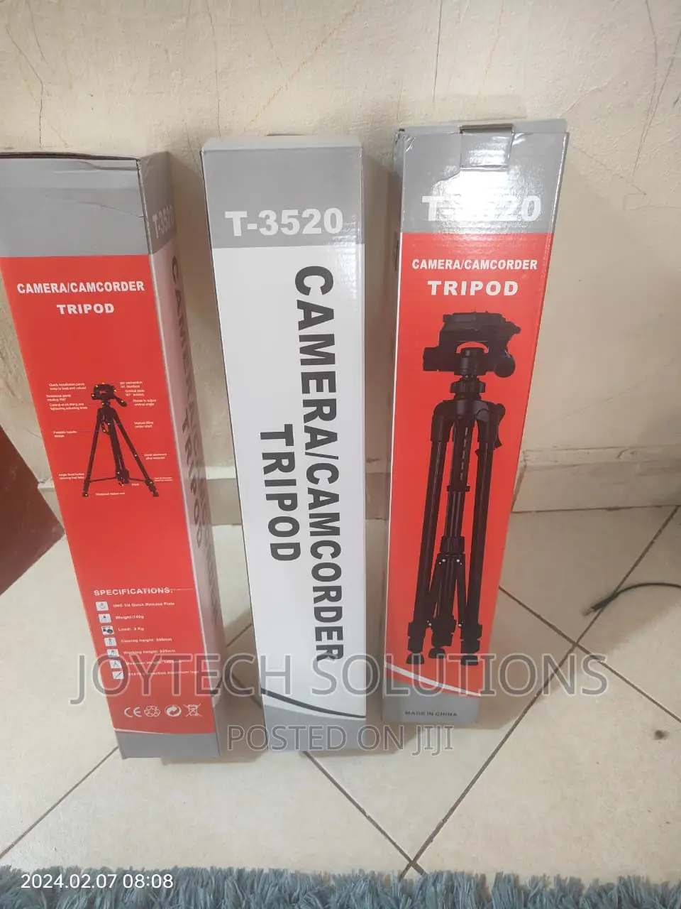 Tall Adjustable 3520 Mobile/Camera Tripod With Bag, Phone Sh