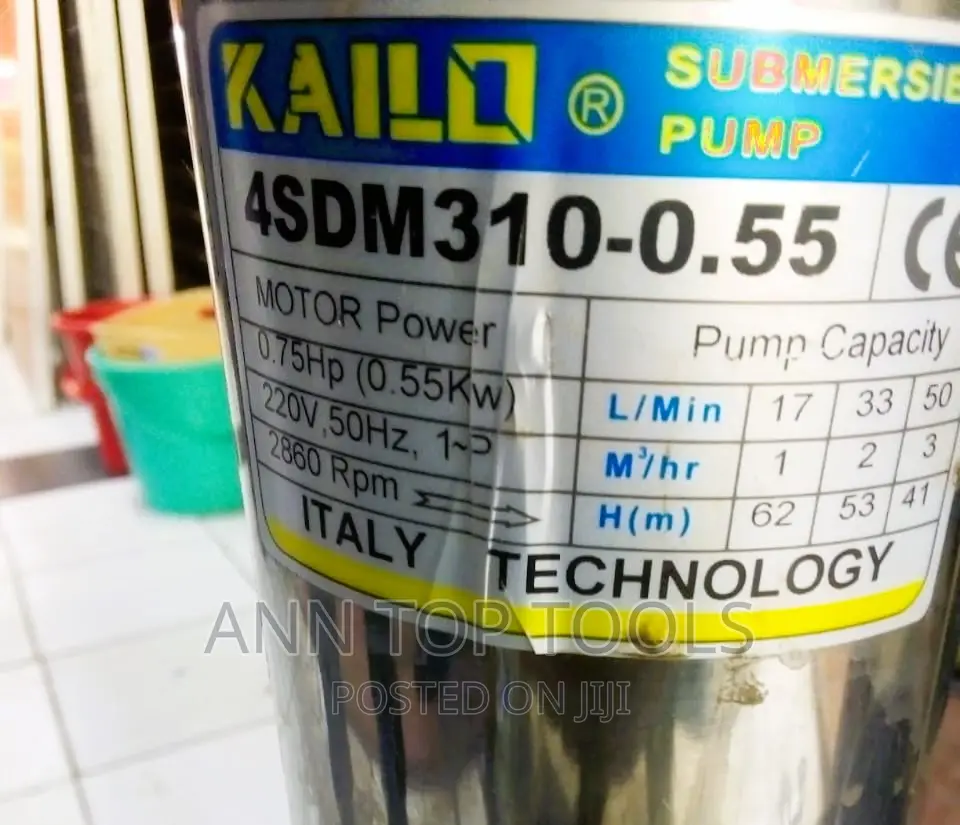 Kailo 0.75hp 62m Head Submersible Pump