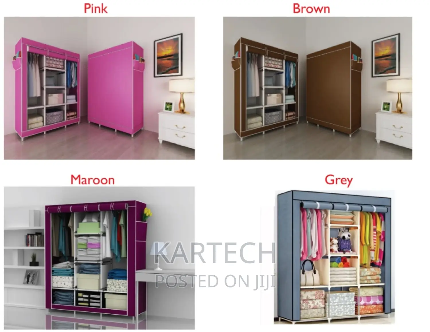 Metallic Wardrobe 3 Column - Portable Wardrobe