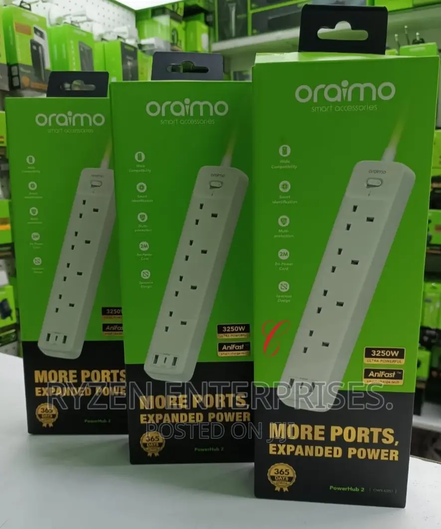 Oraimo Powerhub Extension Cable 2USB Ports