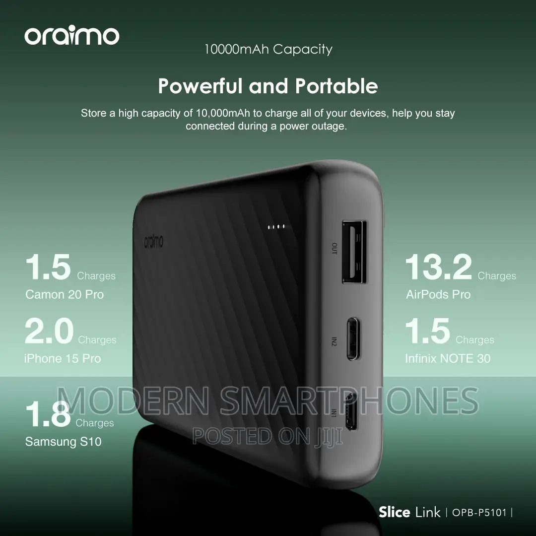 Oraimo Slice Link 10000mah 12w Power Bank