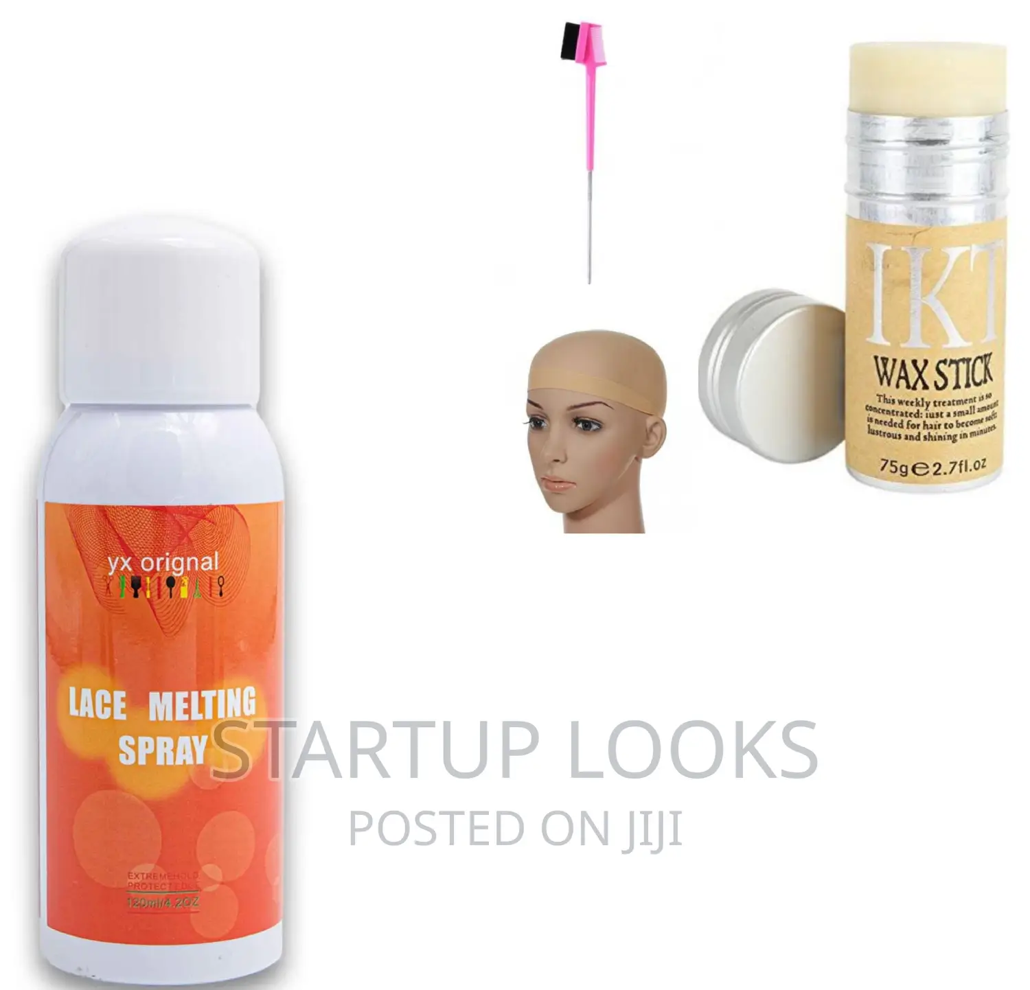 Wax Stick ,Set 4 in 1 Lace Melting Spray , Wig Cap , Brush