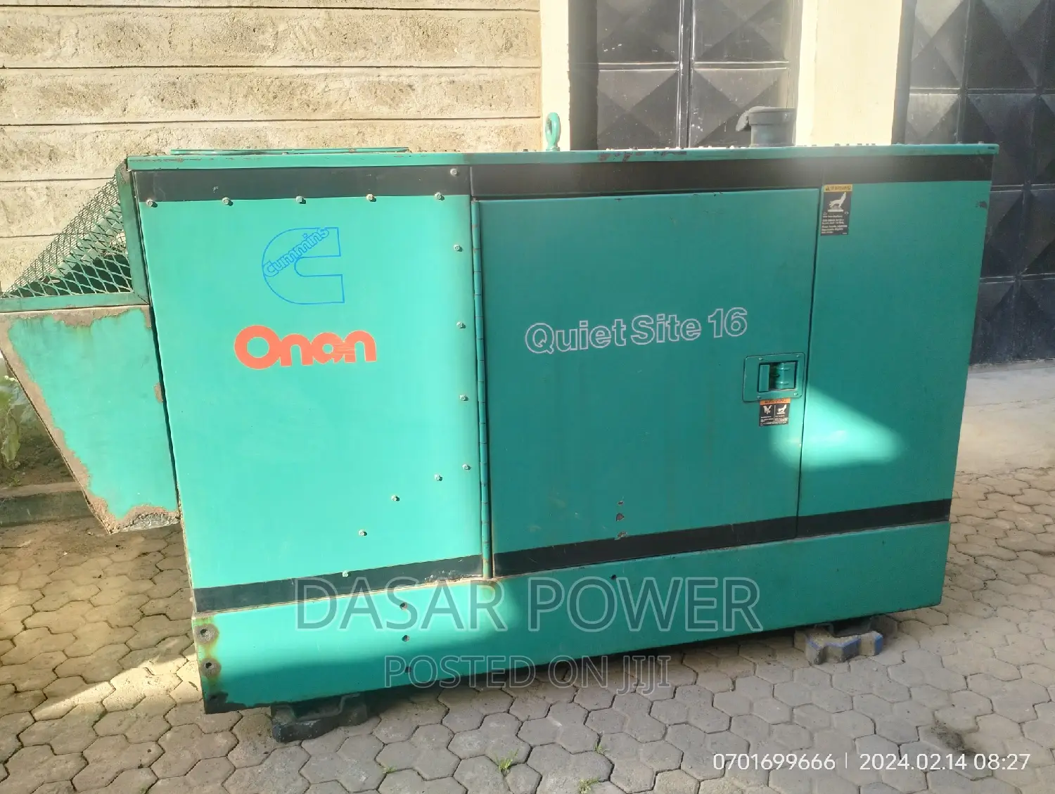 20kva Cummins Super Silent Generator, Used.