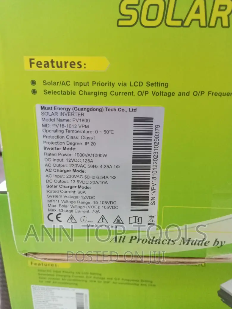 1 Kva Must Hybrid Inverter