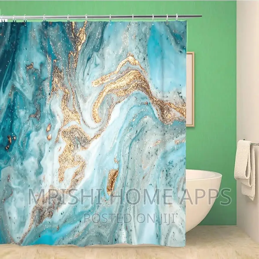Marble Print Shower Curtain
 180x180cm