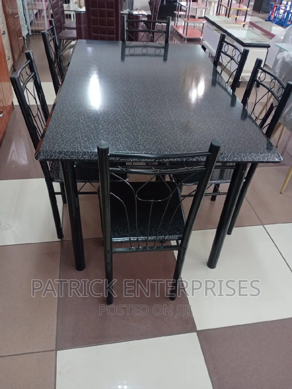 Imported Morden Dinning Table 6 Seater Top Glass