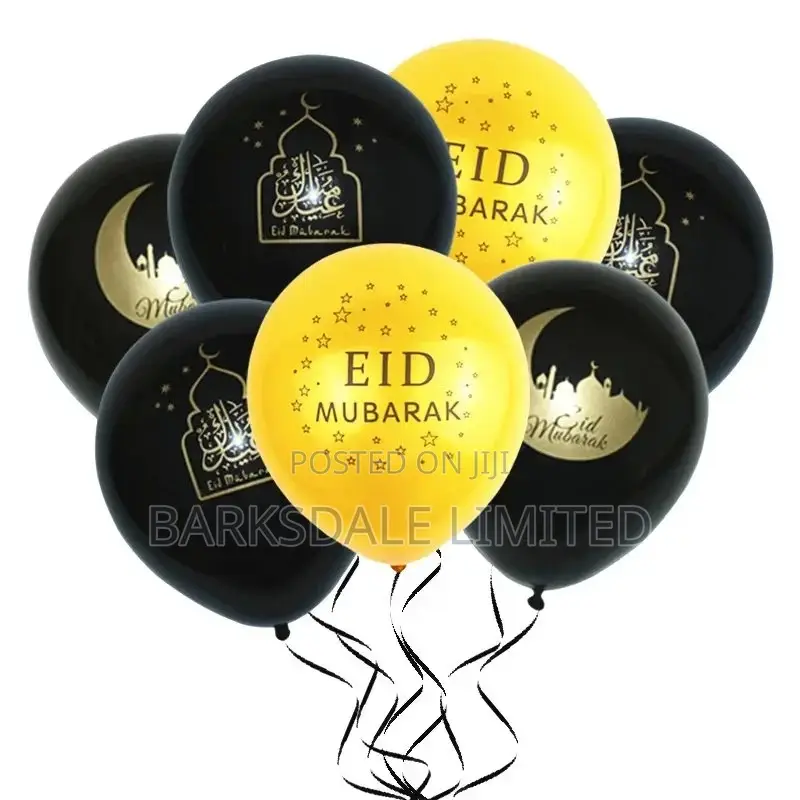 Eid Mubarak Latex Decorations Ramadan Balloons - 10 Balloons