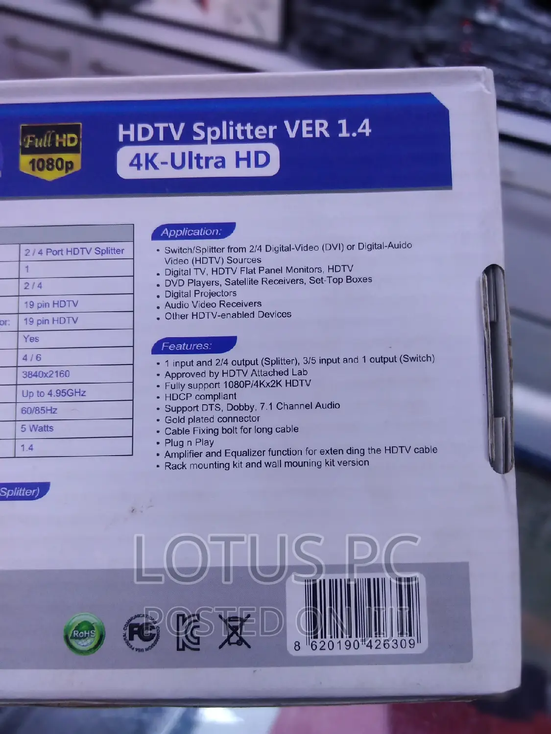 HDTV Splitter(4 Ports Hdmi)