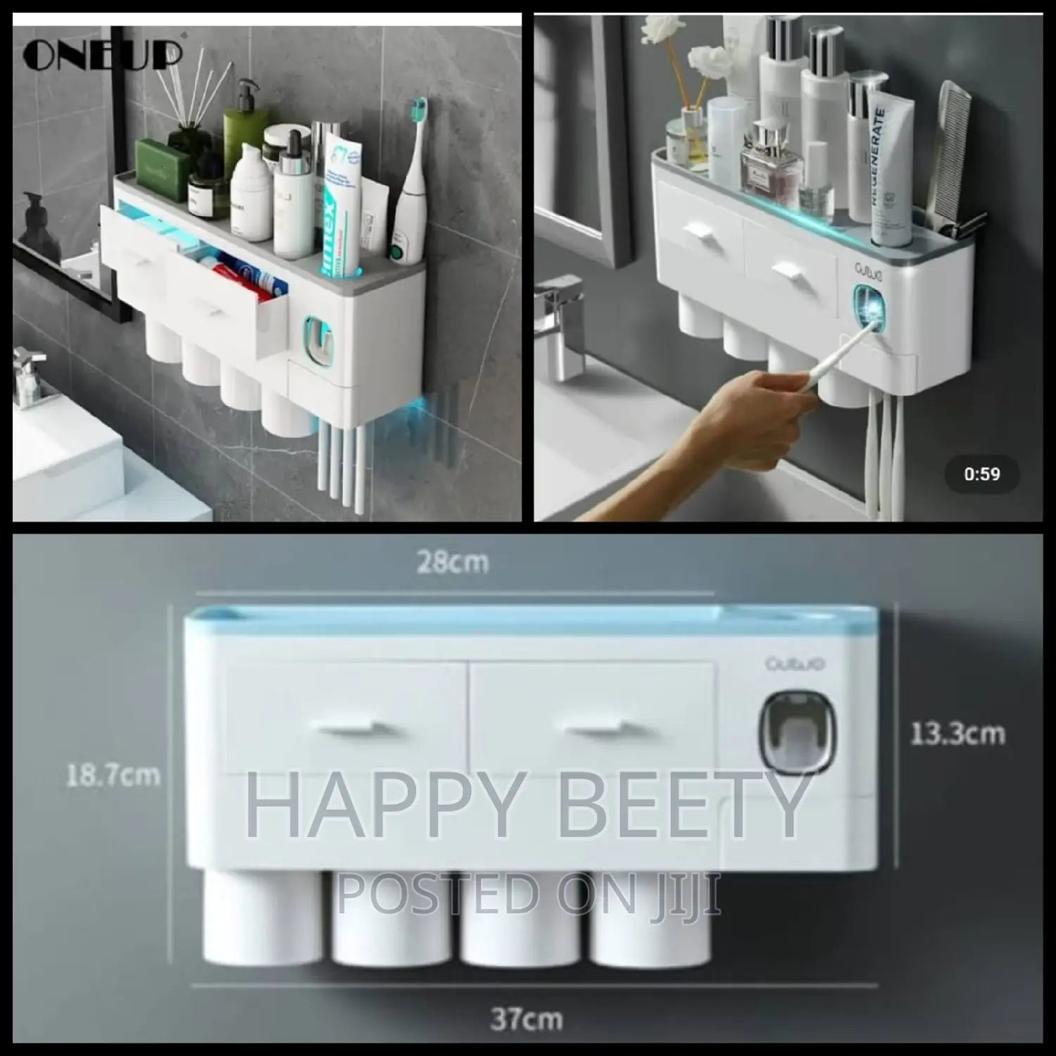 *4 Cups Luxury Toothbrush/Toothpaste Holder
