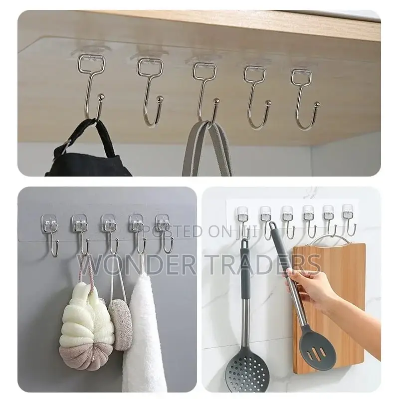 6 Hook Strong Adhesive Wall Hangers