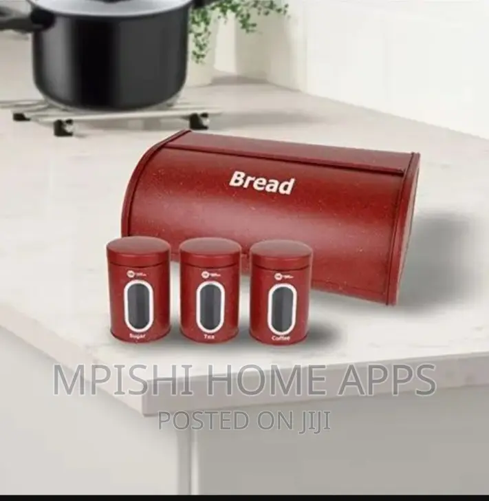 BREAD STORAGE BIN With 3pcs Canisters
