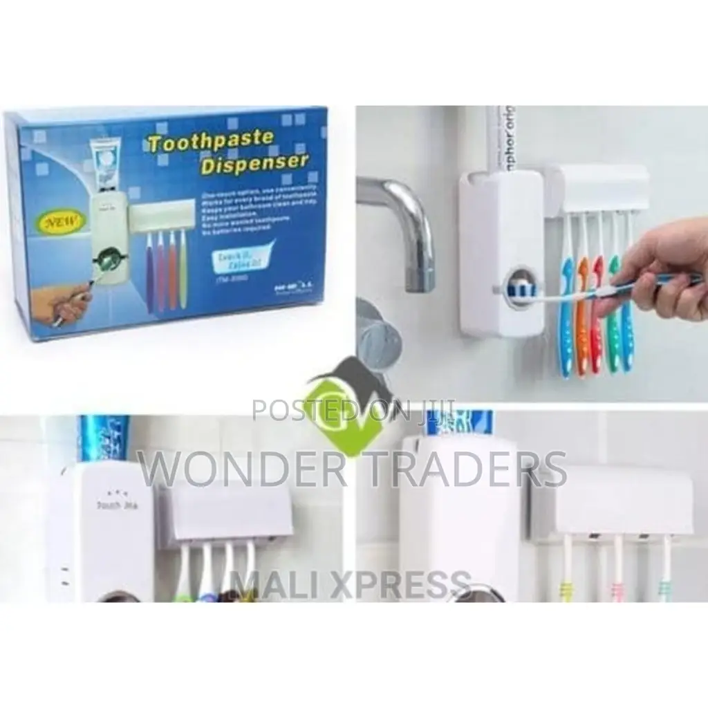 Toothpaste Dispenser+5pcs Toothbrush Holder