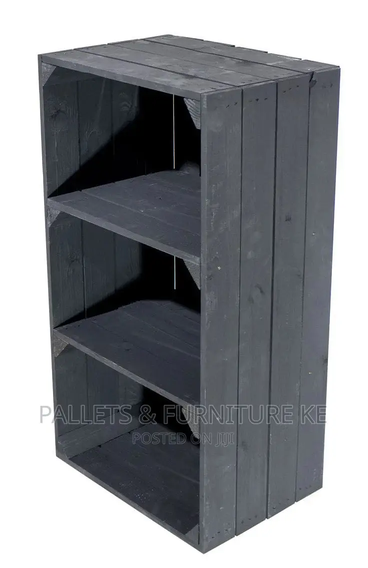 Wooden Crate Bookshelf 678(Grey)