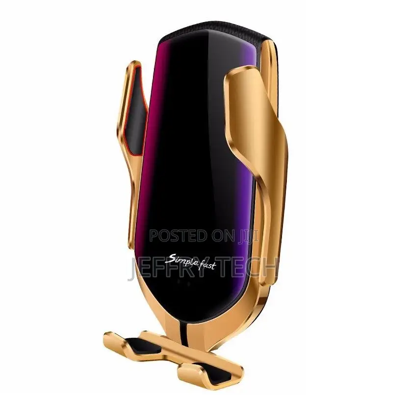 Automatic Car Holder With Wireless Charger 10W 2in1, Gold