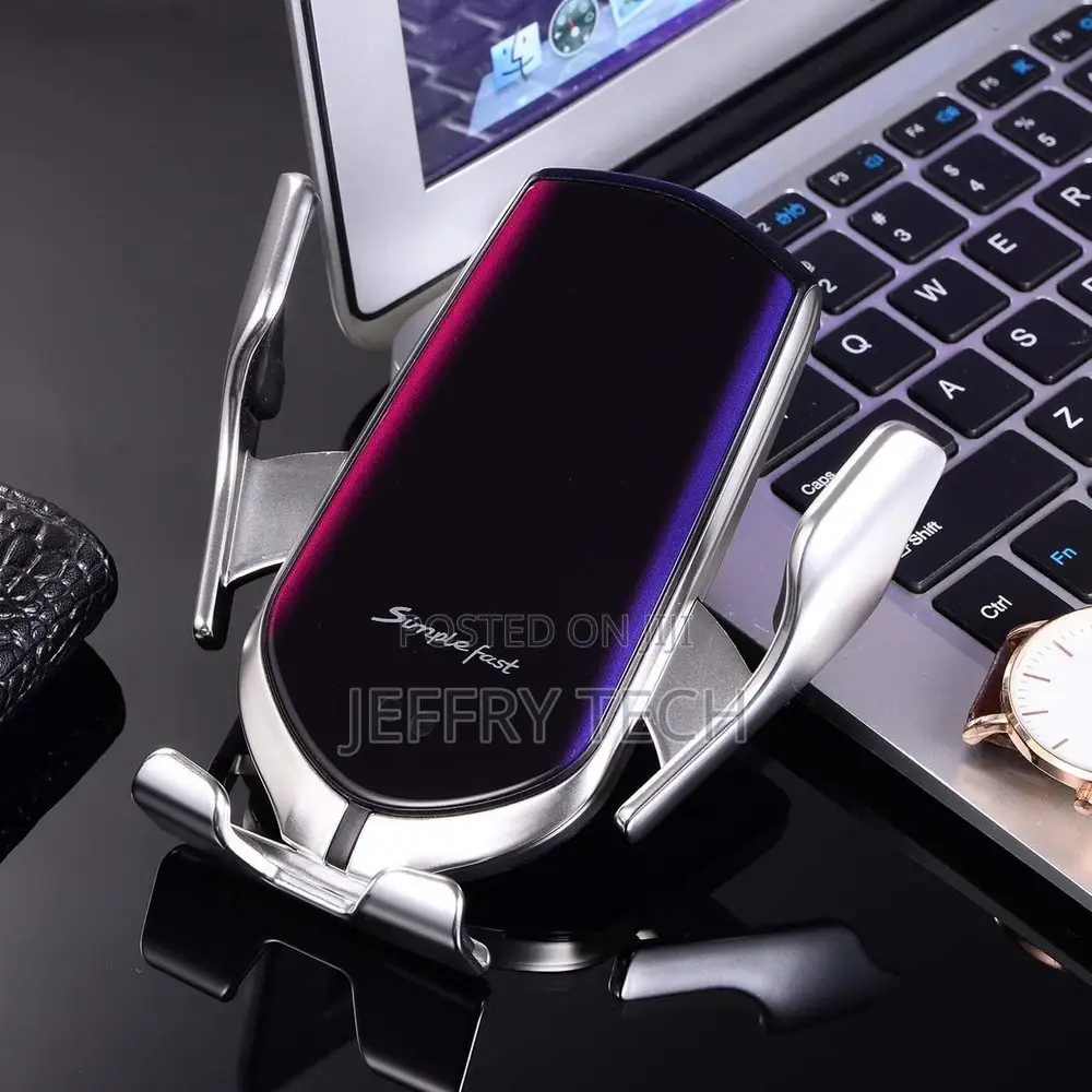 Automatic Car Holder With Wireless Charger 10W 2in1, Gold