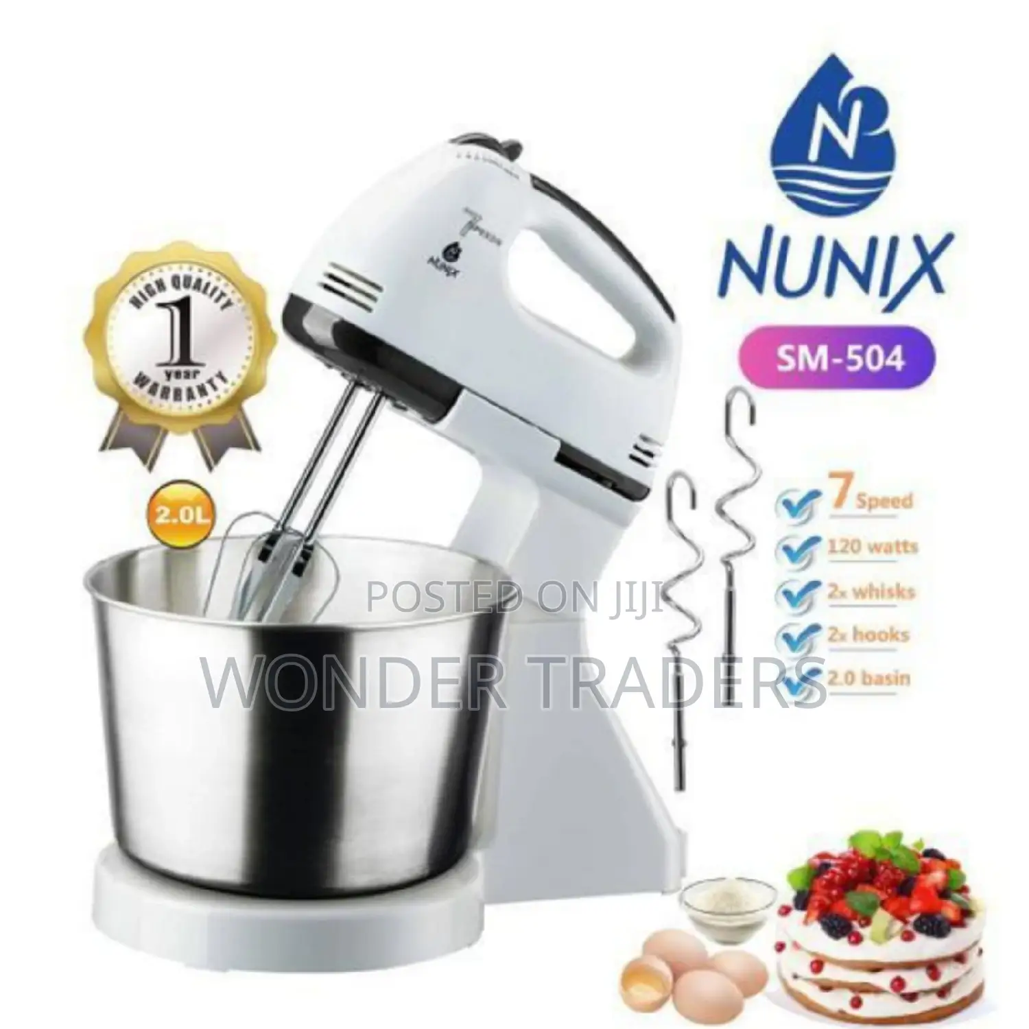 Nunix Hand Mixer With 2 Litres