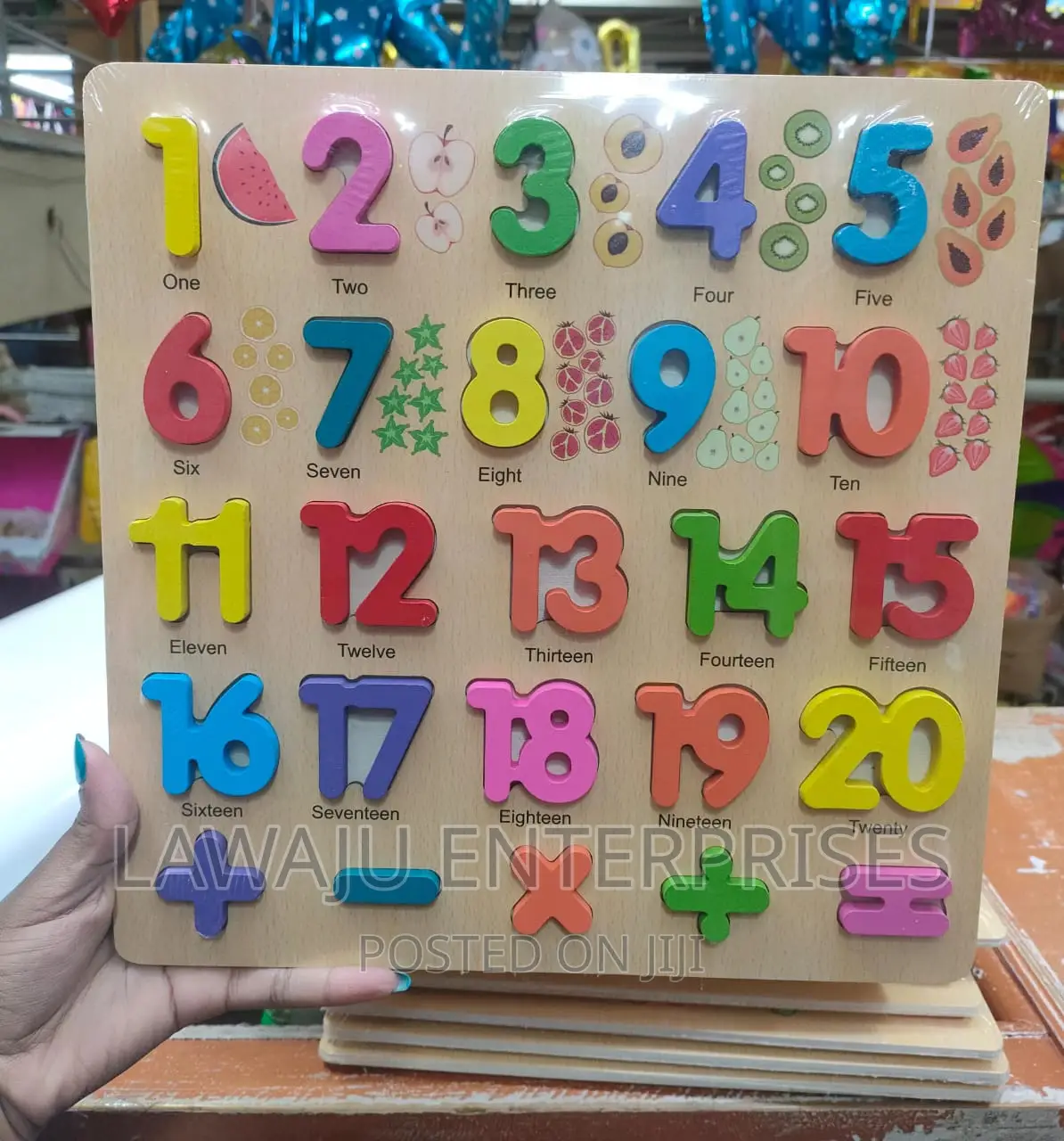 Wooden Montessori Numbers Puzzle Board