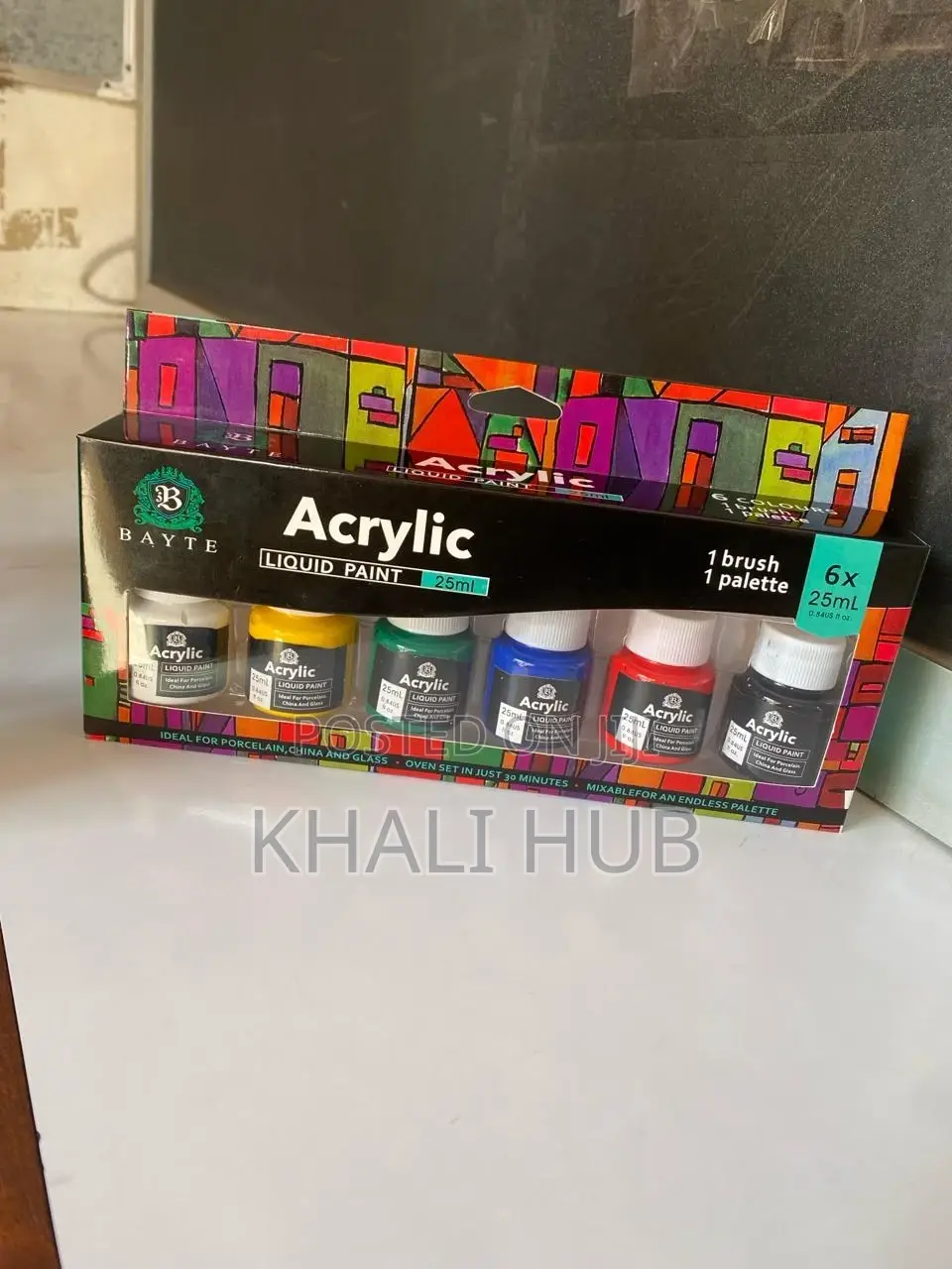 6 Colour Acrylic Paint Liquid Acrylic Paint 25ml