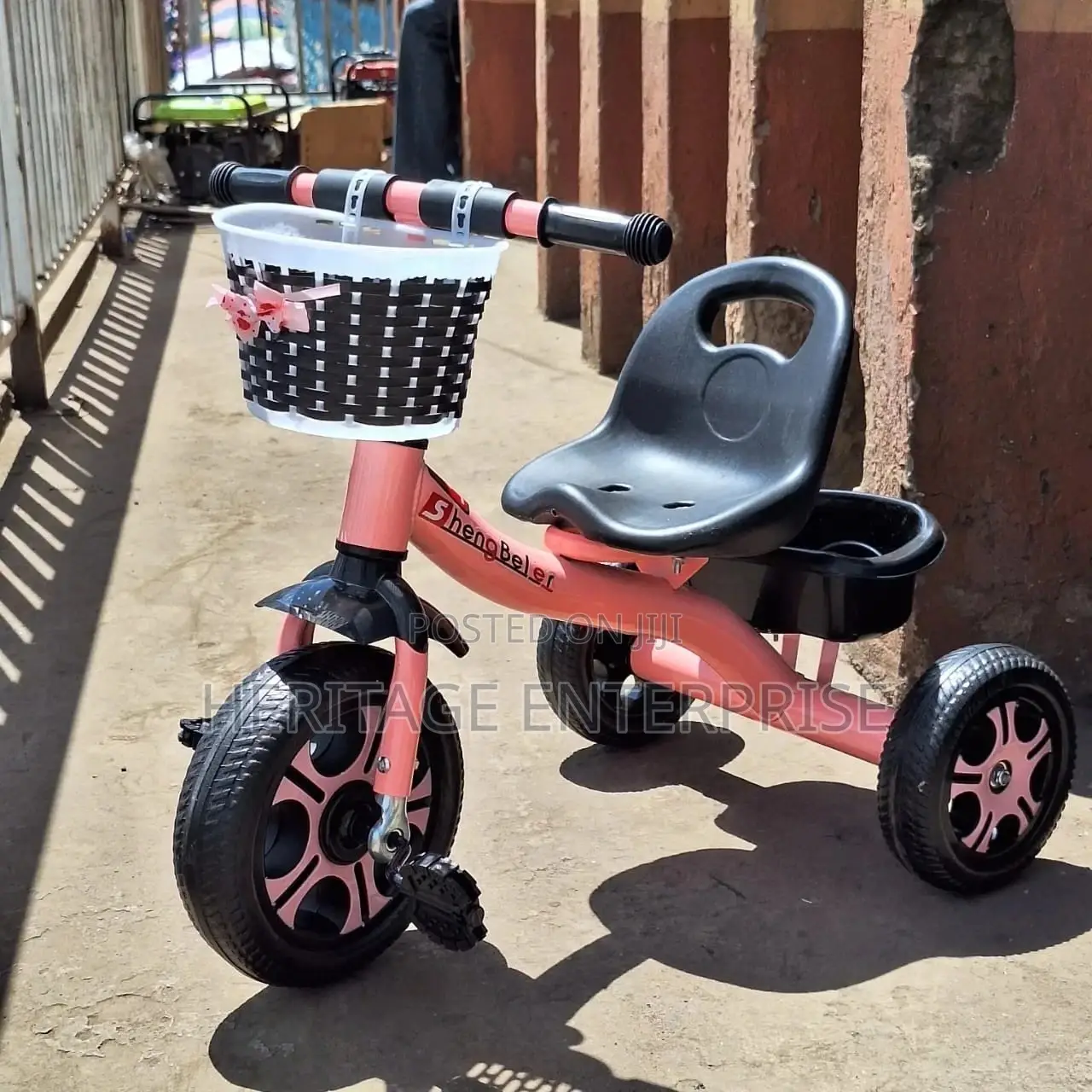 Bicycle With Basket. For Kids Tricycle