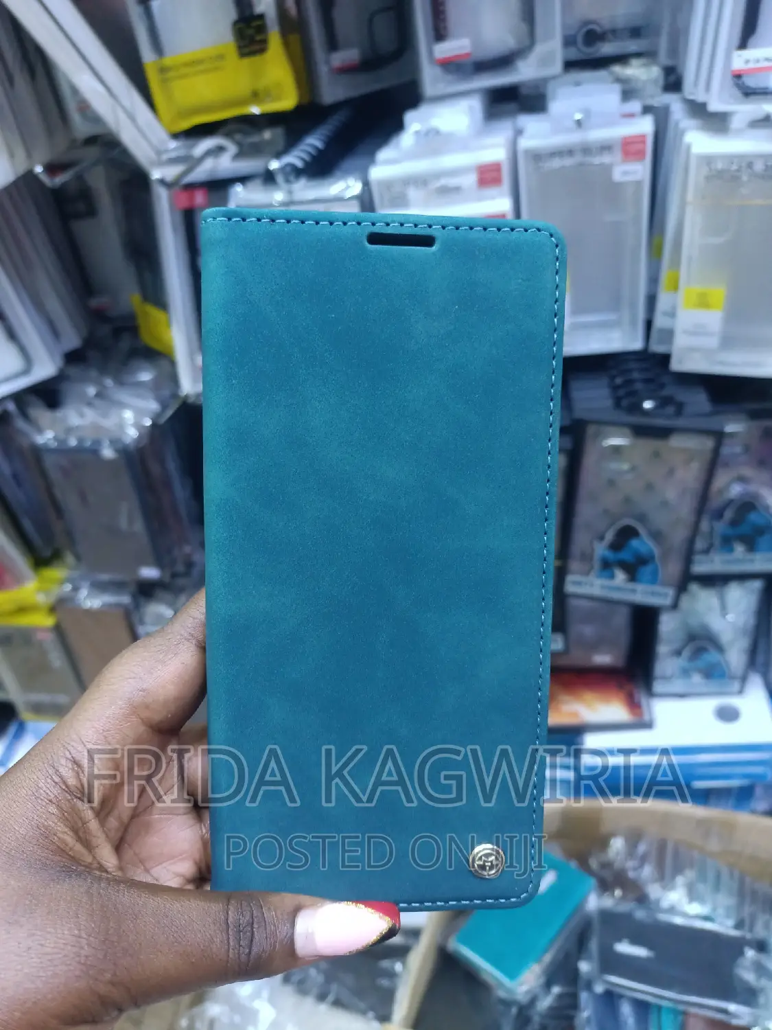 Green Caseme Leather Flip Cover for Redmi Note 13 Pro 4G