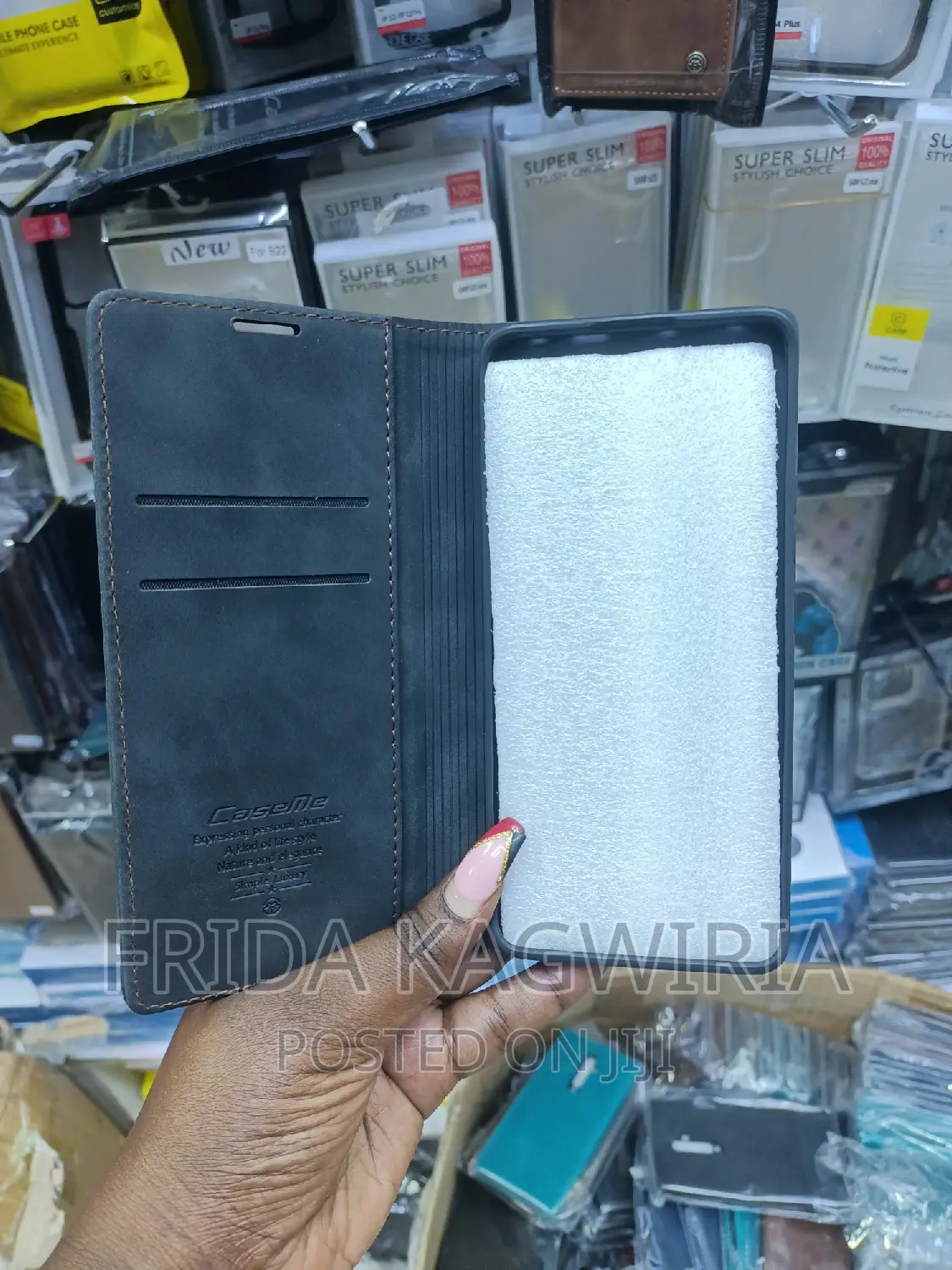 Black Caseme Leather Flip Cover For Redmi Note 13pro Plus 5g