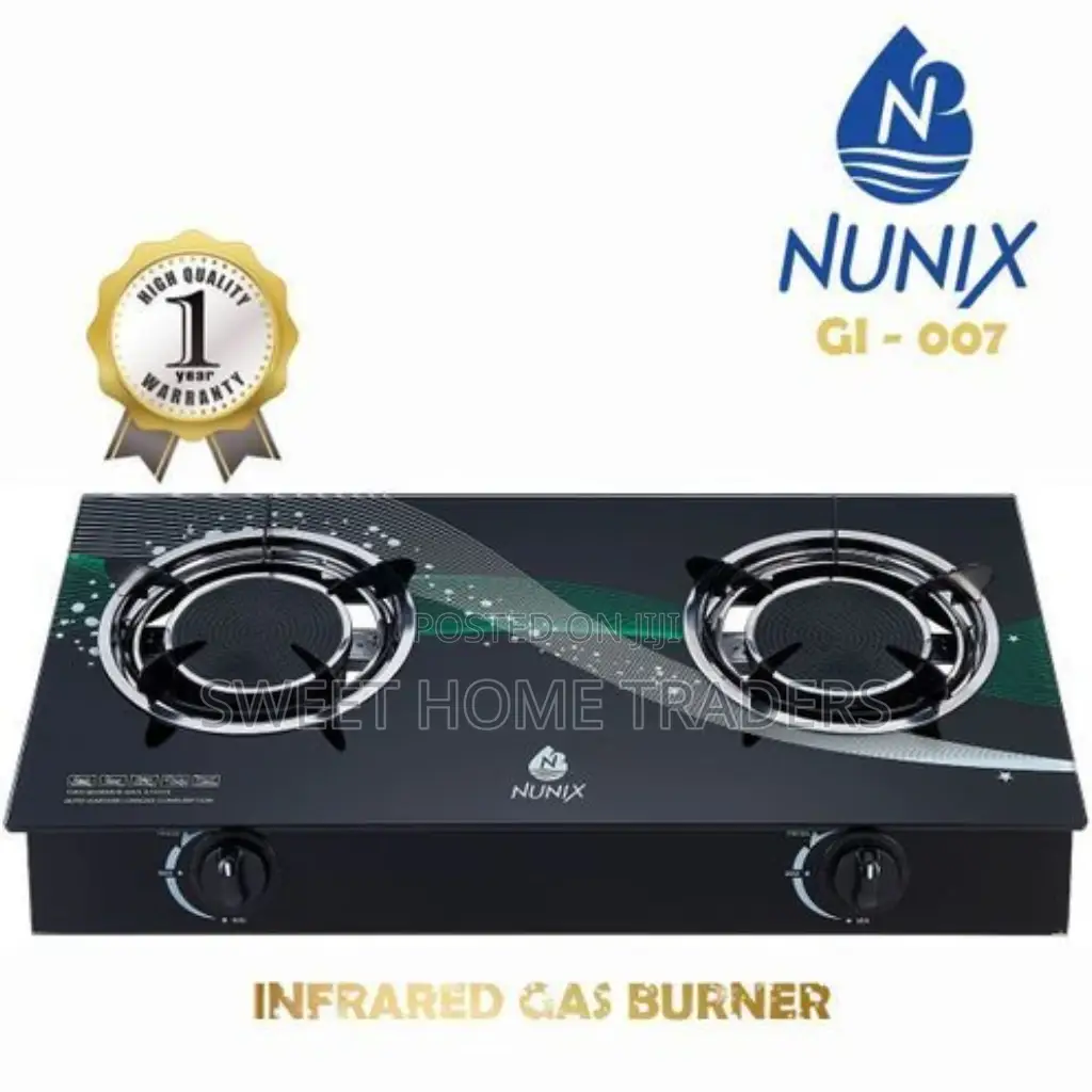 Nunix 2 Burner Glass Top Table Infrared Cooker,