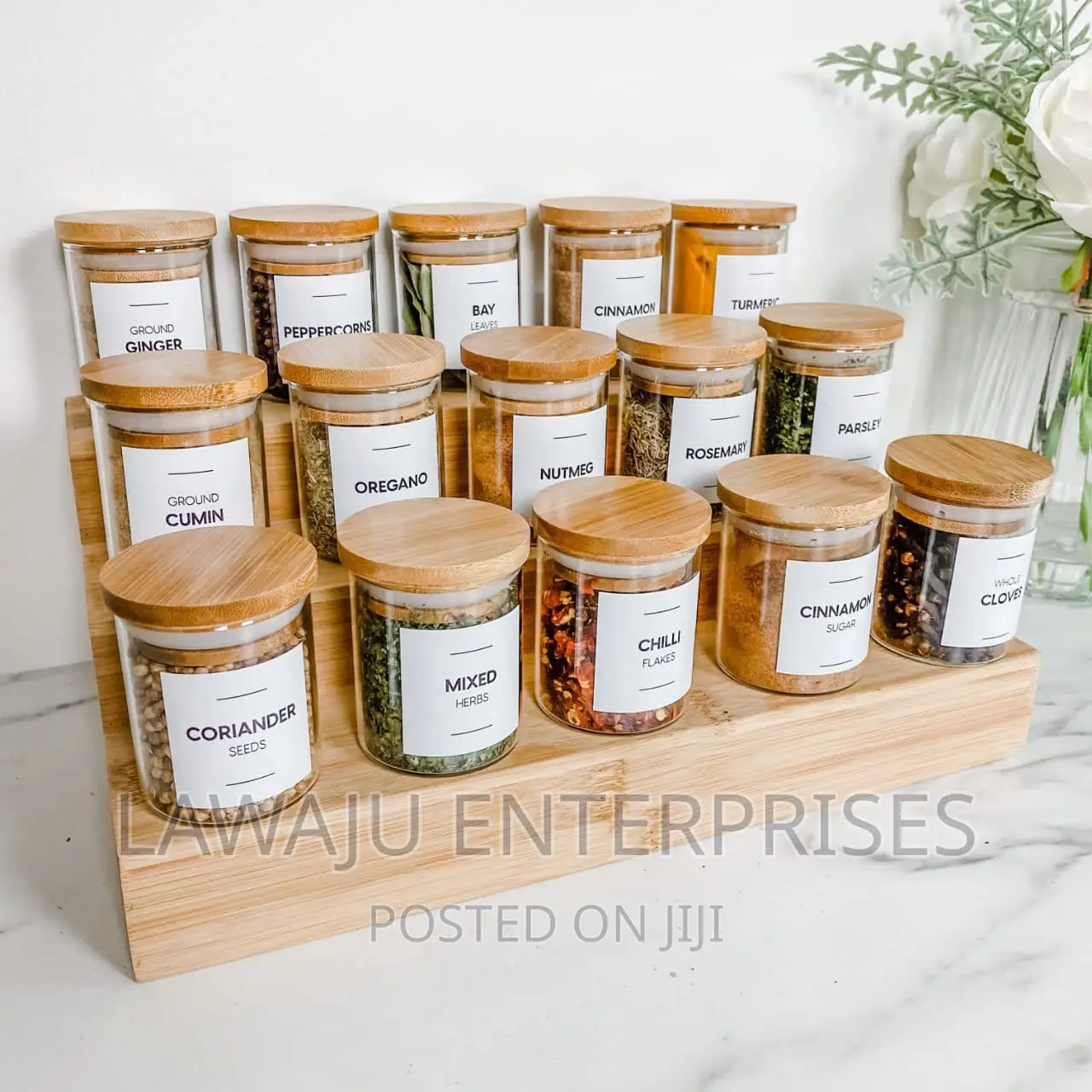 3 Tier Bamboo Spice Rack