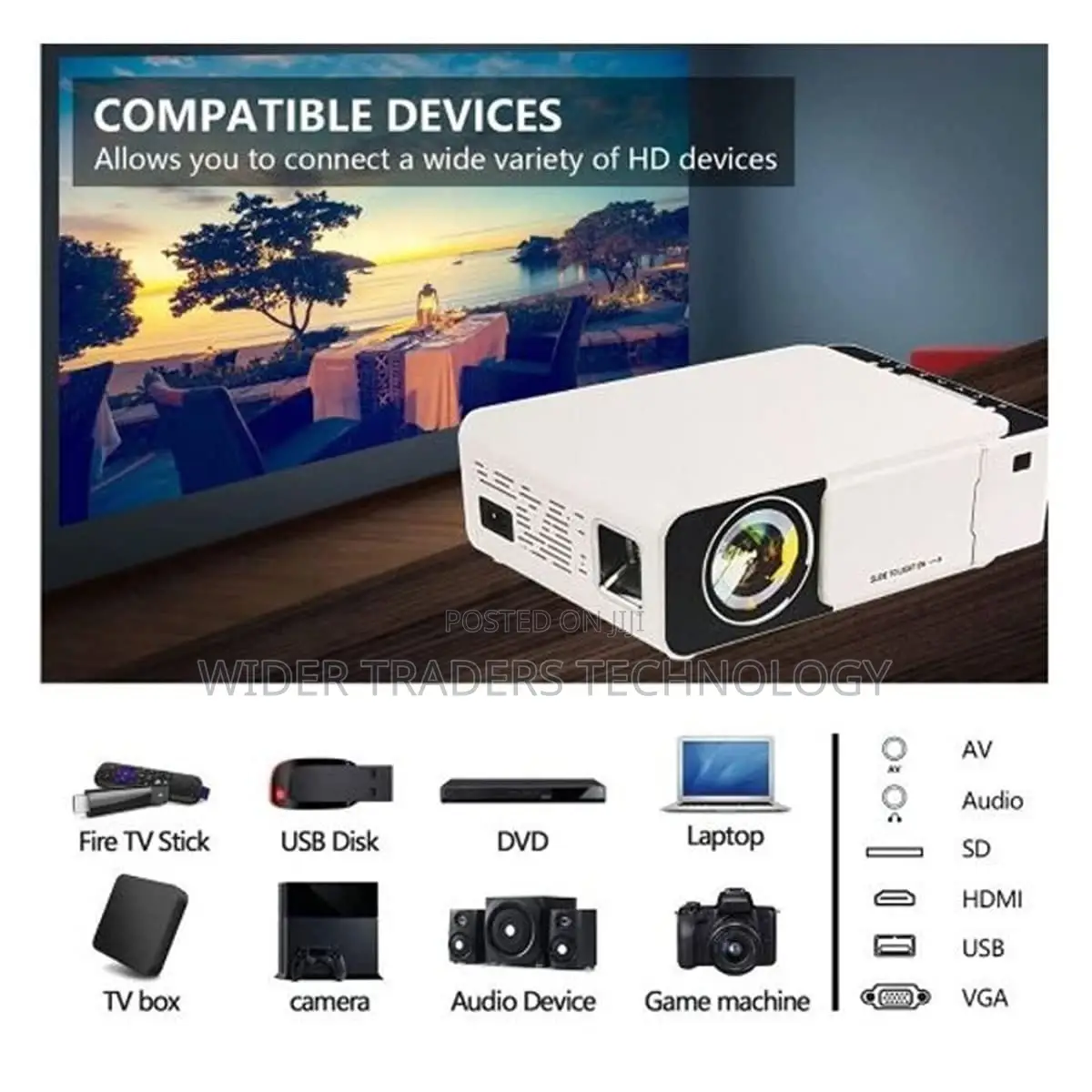 T5 HD LED Smart Projector 
T5 Wifi Projector