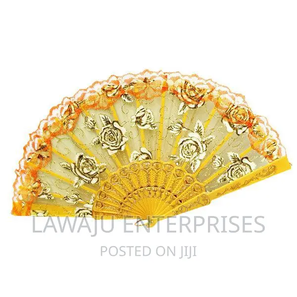 Yellow Lace Handheld Fan