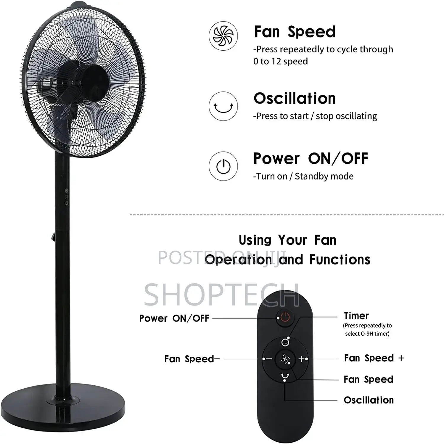 Urk 16inch Standing Fan With Control