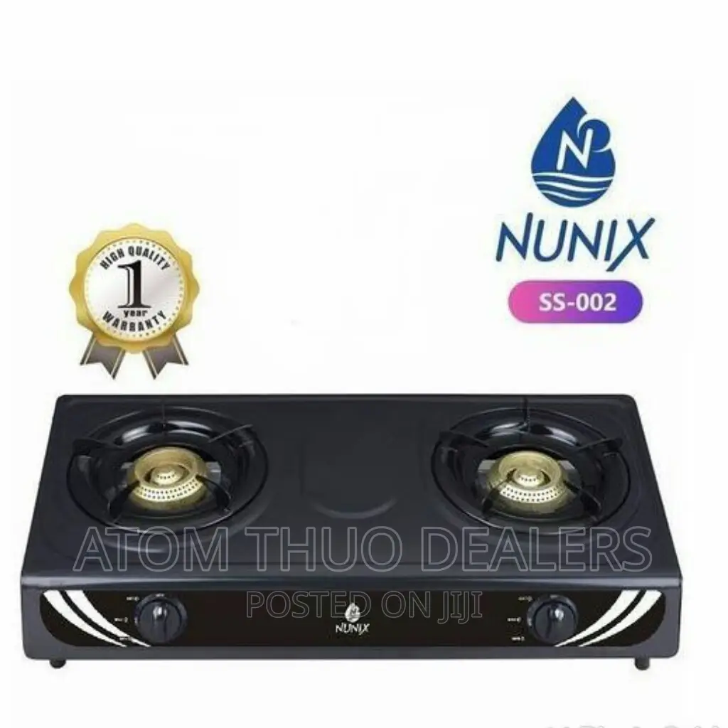 Black Nunix Auto Ignition Table Top 2 Burner Ss-002