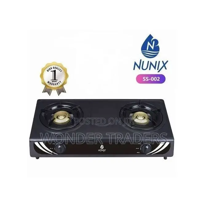 Nunix Auto Ignition Table Top 2 Burner Gas Cooker
