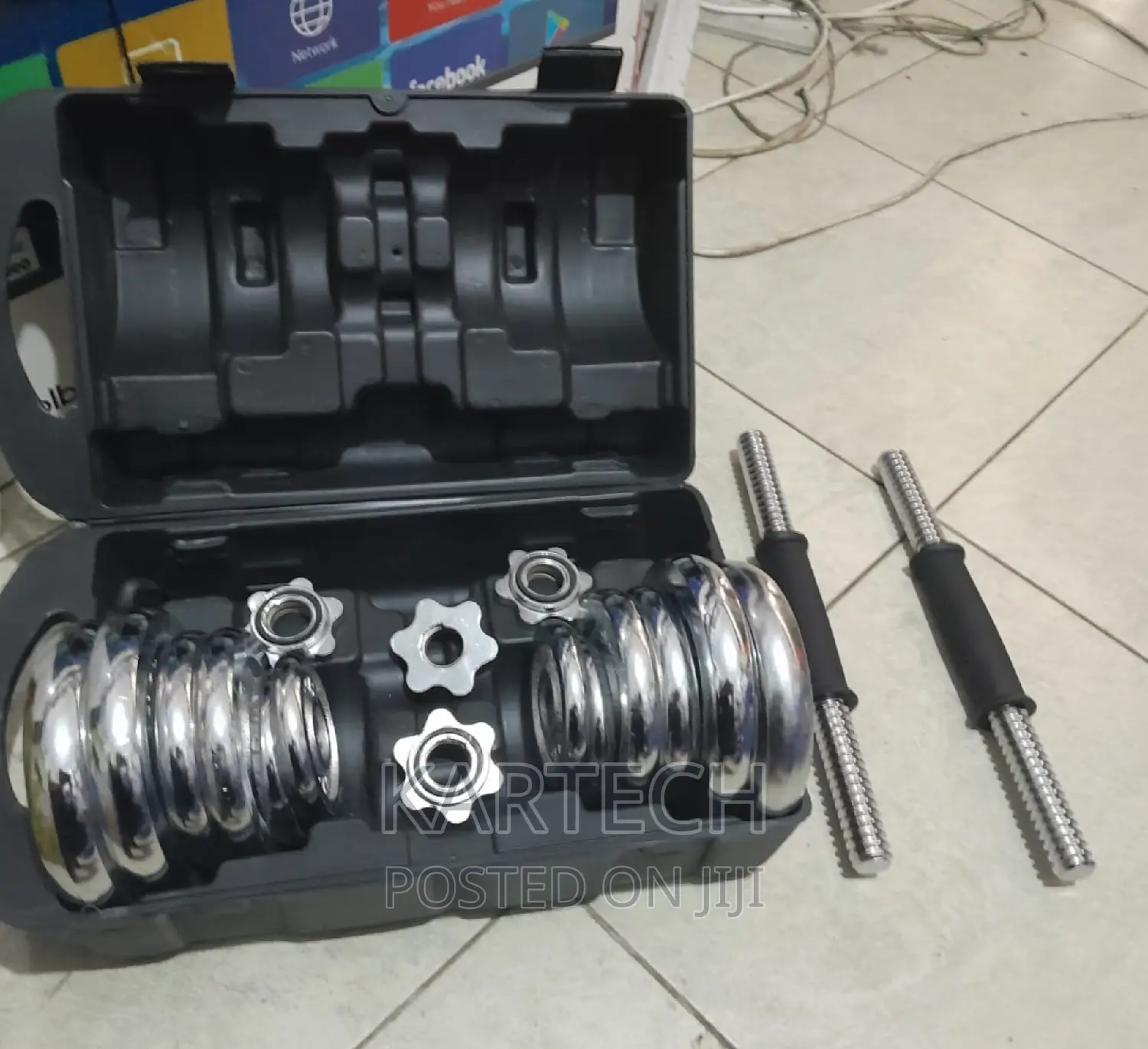 20kg Adjustable Dumbbell Set (Chrome Cast)