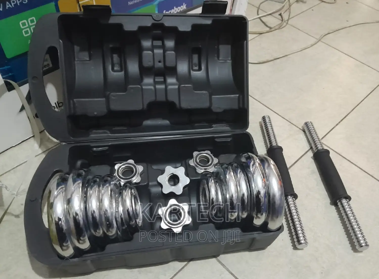20kg Adjustable Chrome Cast Dumbbell Set