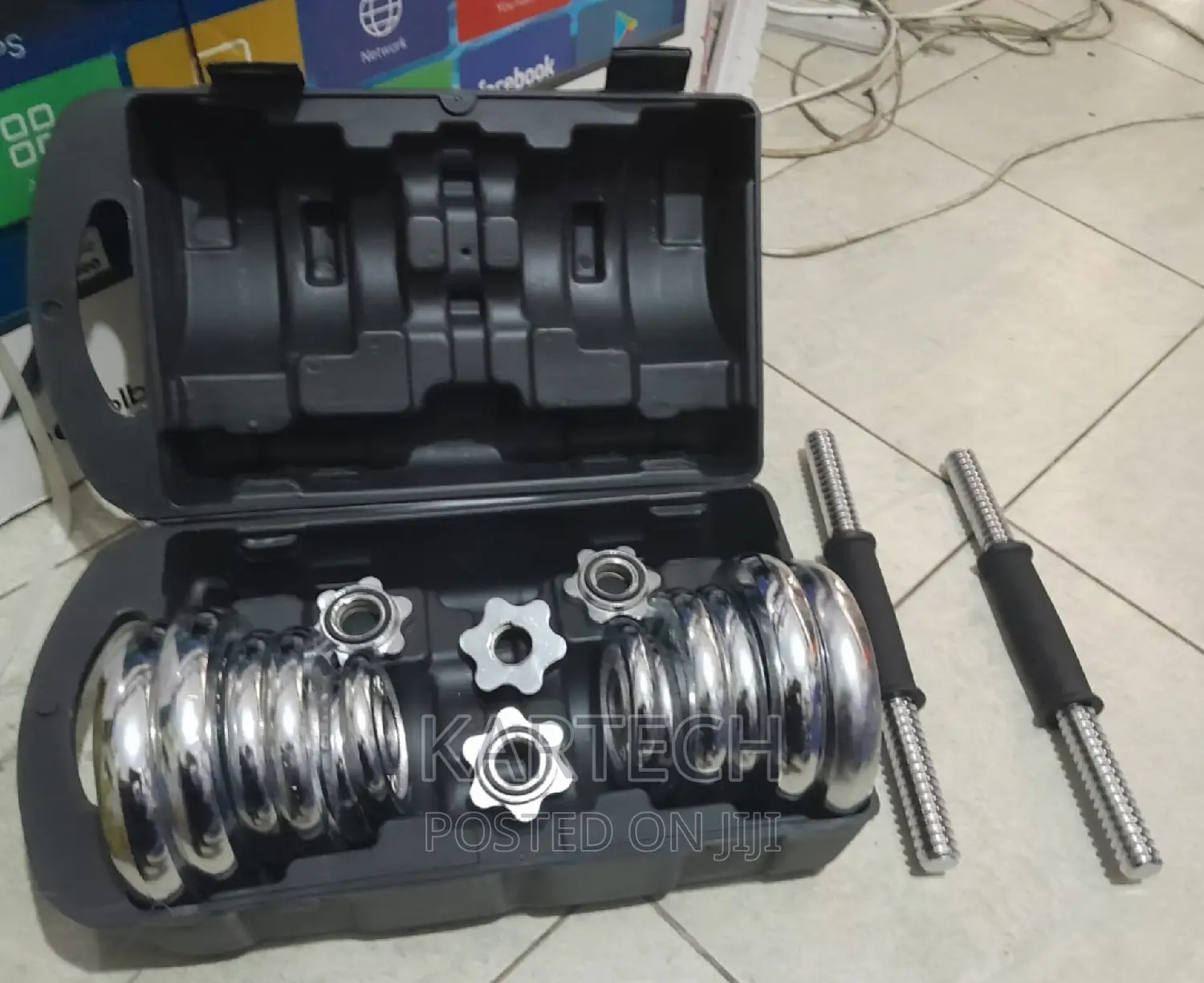 Adjustable Chrome Dumbbell Set 20kg