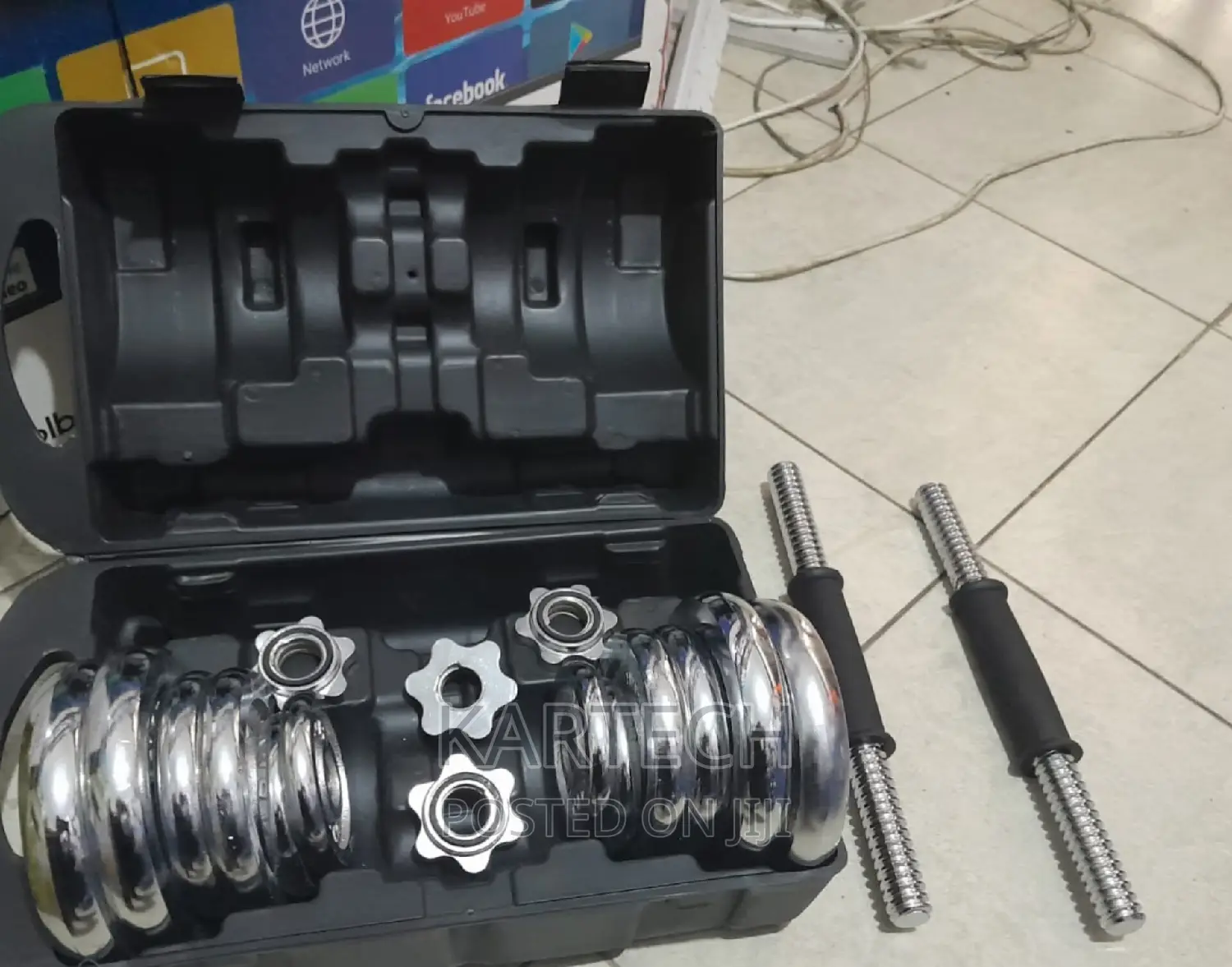 20kg Chrome Adjustable Dumbbell Set