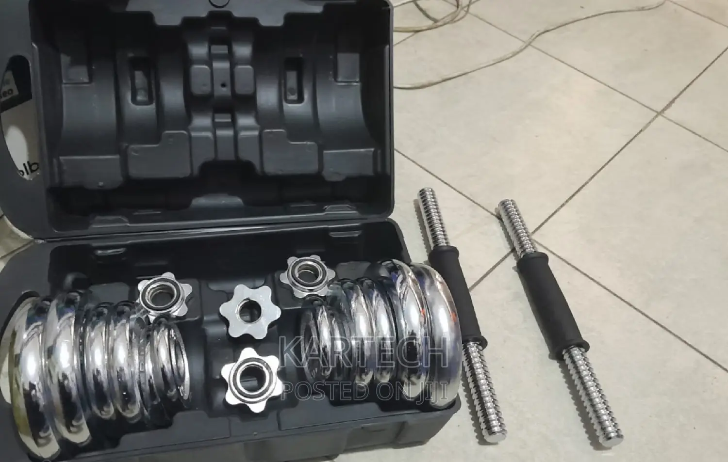 20kgs Adjustable Dumbbells Chrome Cast Set