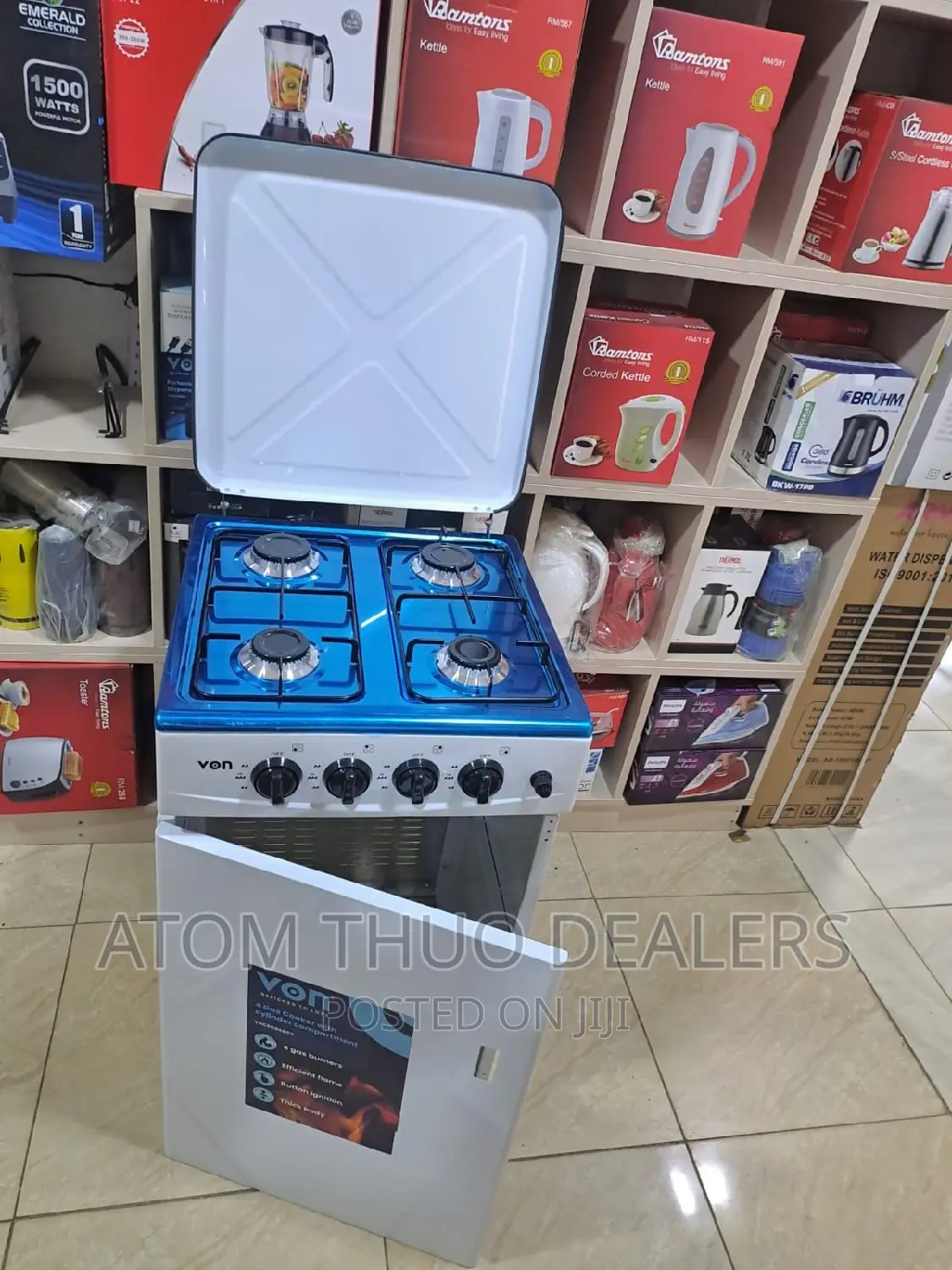 Von 4 Gas Table Top Cooker / Free Standing 2-in-1 Auto