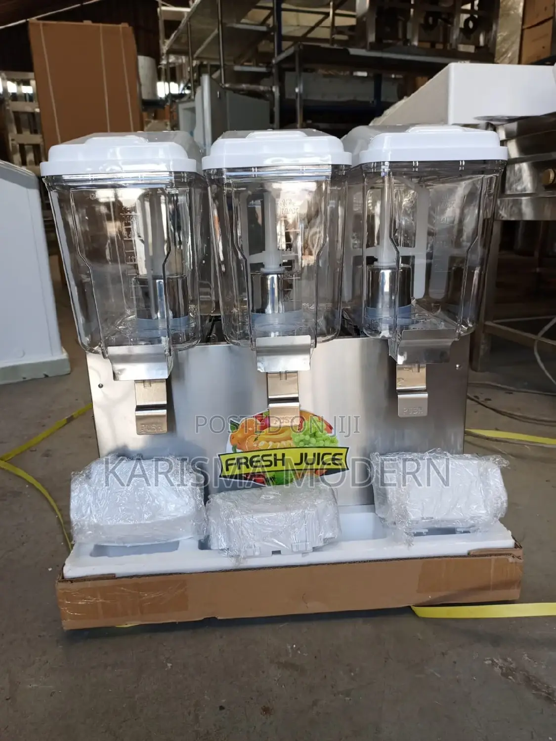 White 3 Taps Juice Dispenser