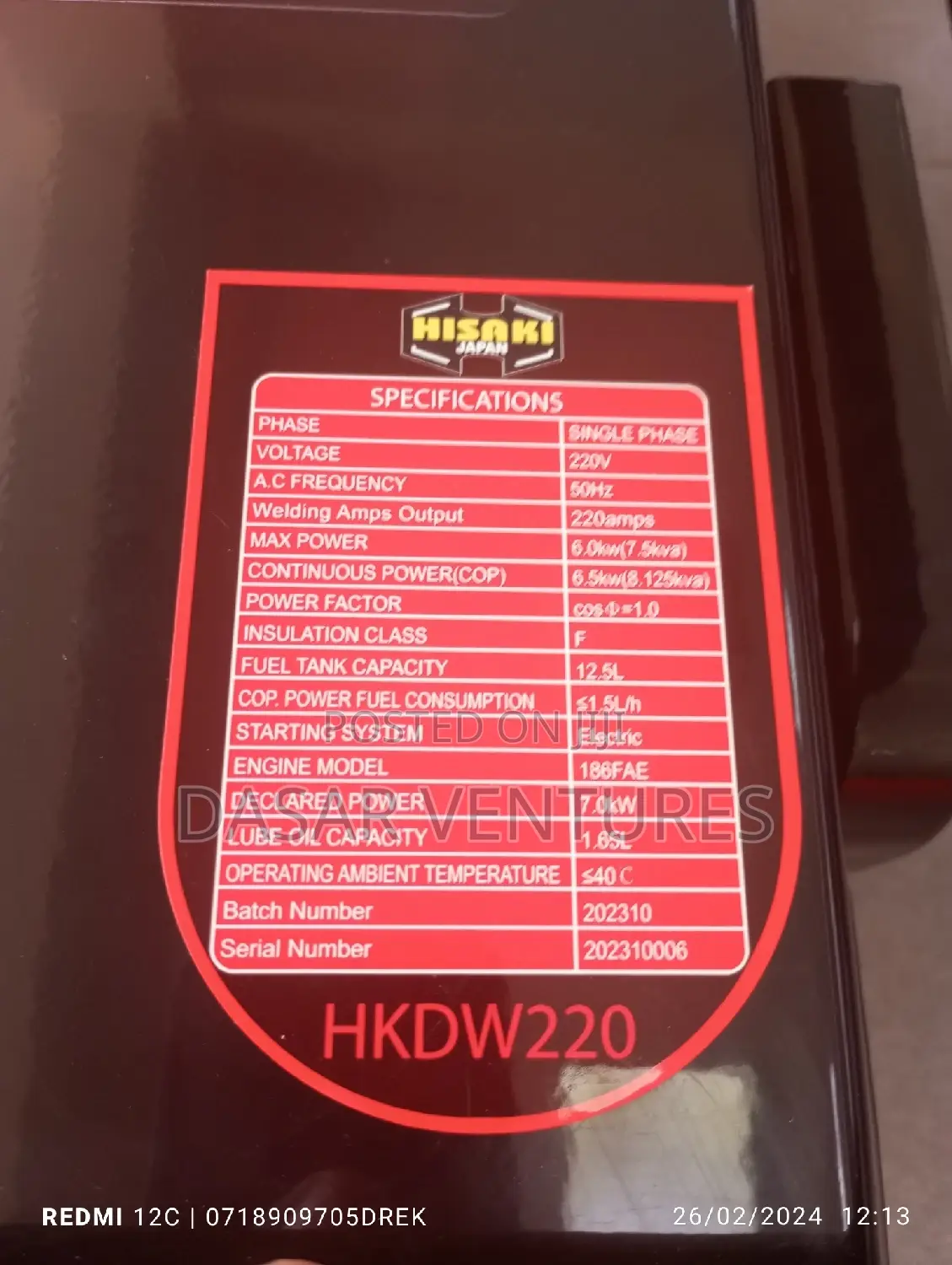 Welding Generator 8kva - Hisaki Japan