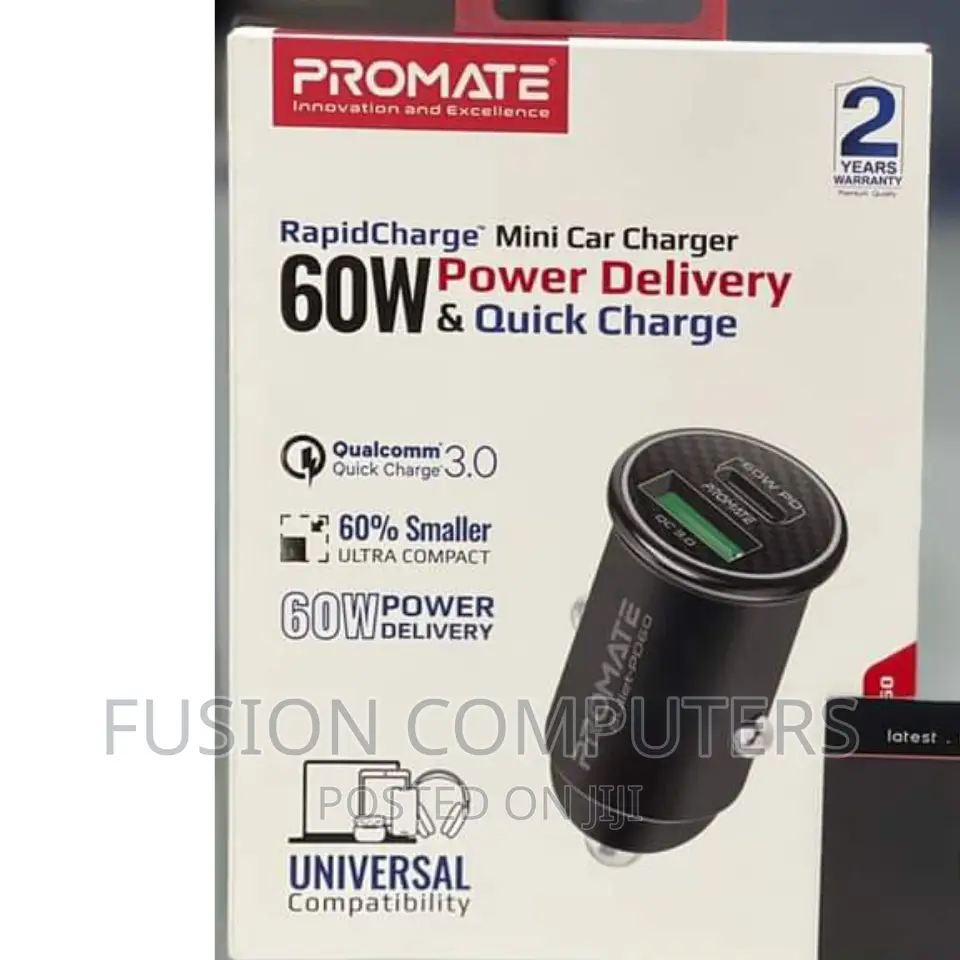 Promate Bullet-pd60 Rapidchargetm Mini Car Charger With 60W