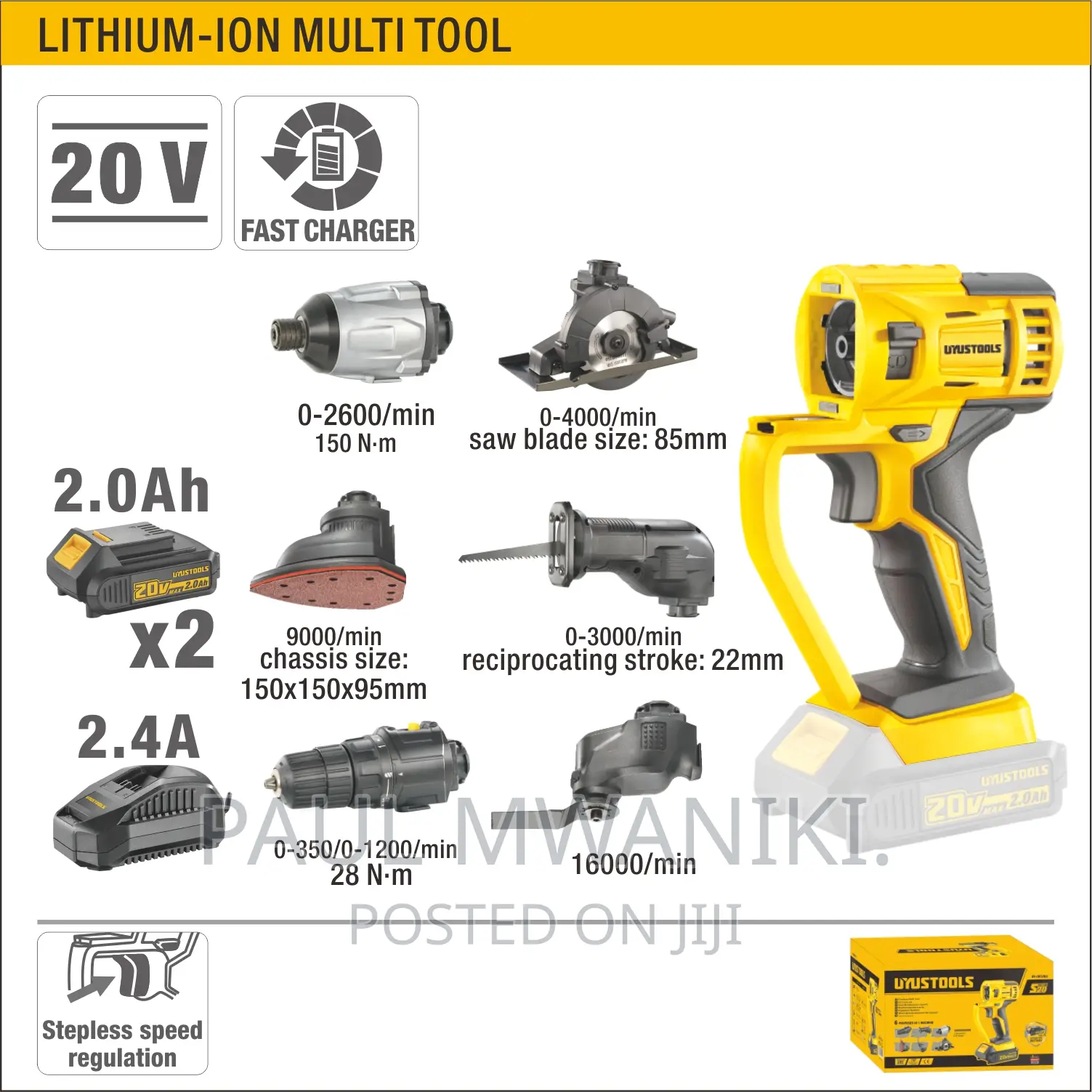 CDM-Ikt202 6 in 1 Cordless Multi Tool - 20V