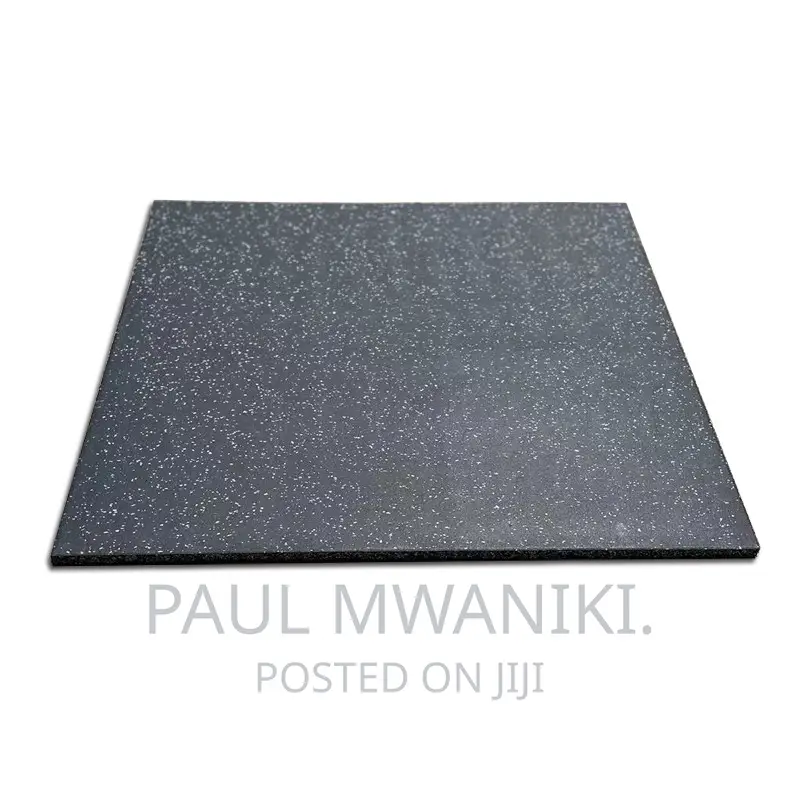 Commercial Rubber Gym Flooring Tile 1m X 1m X 10mm – Black