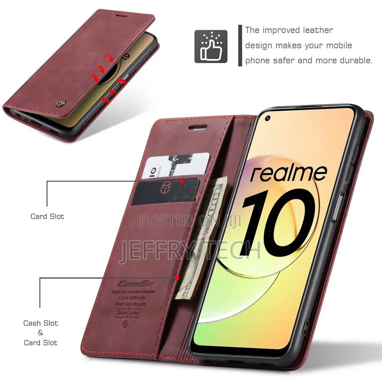 For Realme 10 4G Caseme 013 Multifunctional Horizontal Flip
